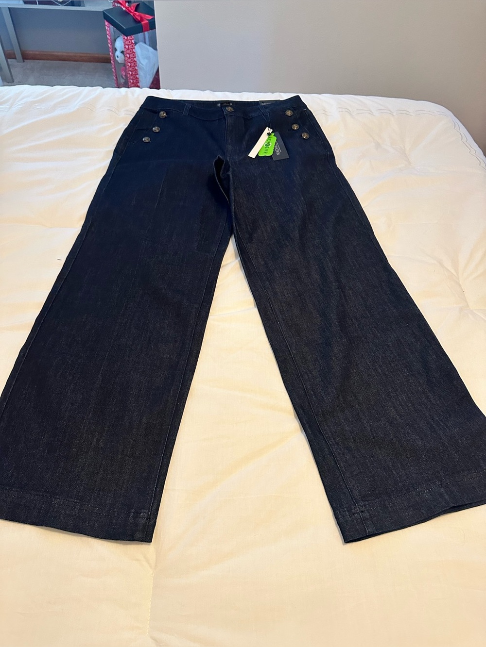 Rachel Zoe Dark Indigo High-Rise Wide Leg Jeans